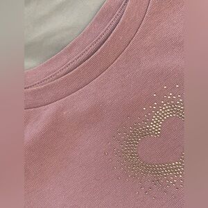 light purple rhinestone heart top